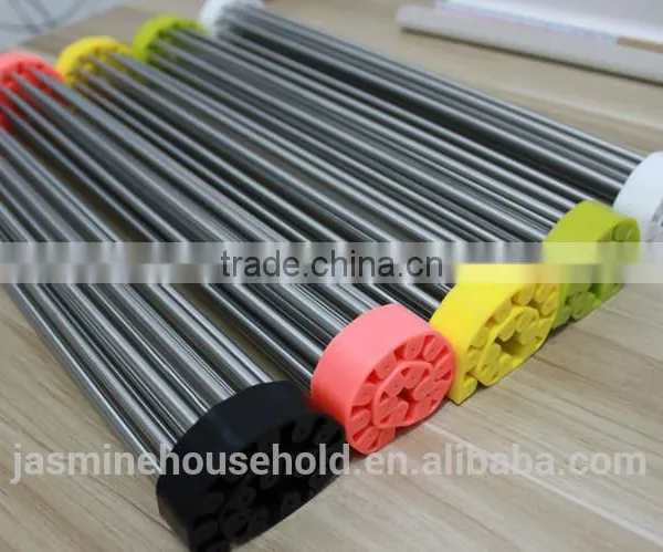 2016 Roll Up Silicone Handy Drainer Commercial Stainless Steel Dish Rack photo-6