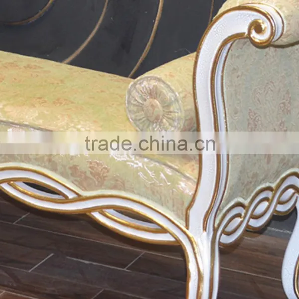 Royal Luxury Bedroom Furniture Baroque Solid Wood Hand Carving Bed End Bench photo-4