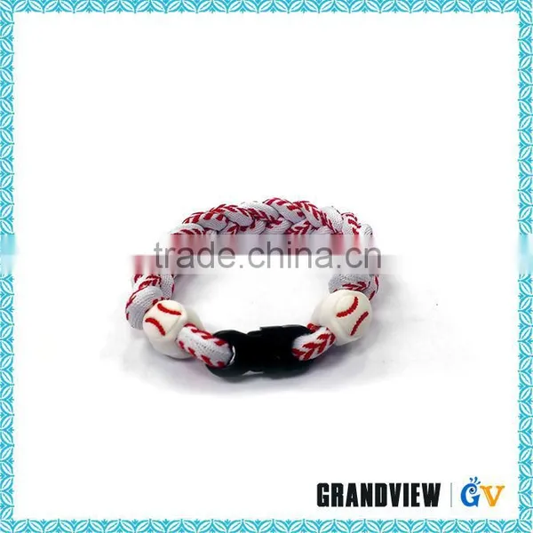 Fashion Jewlry Tri Braided Ionic Titanium Germanium Sport Baseball Necklace photo-5