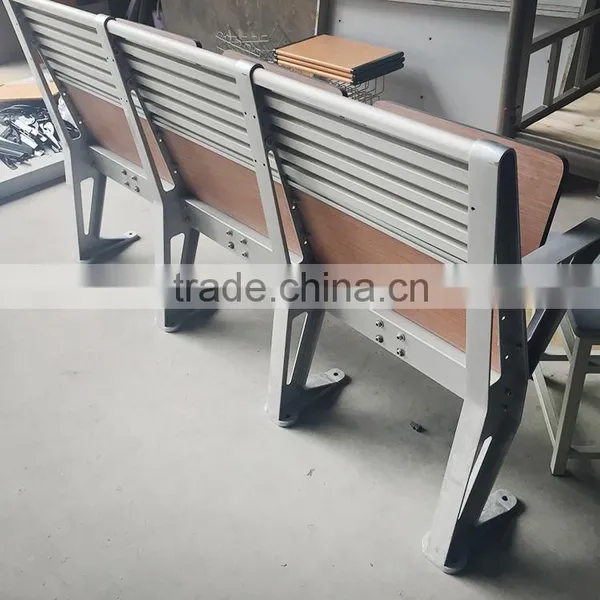 Cheap Aluminum Attached Folding College School Student Desk and Chair HXFD001 photo-6