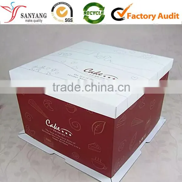 Bottom Underpinning Foldable Paper Cake Box With Tray Lid photo-2