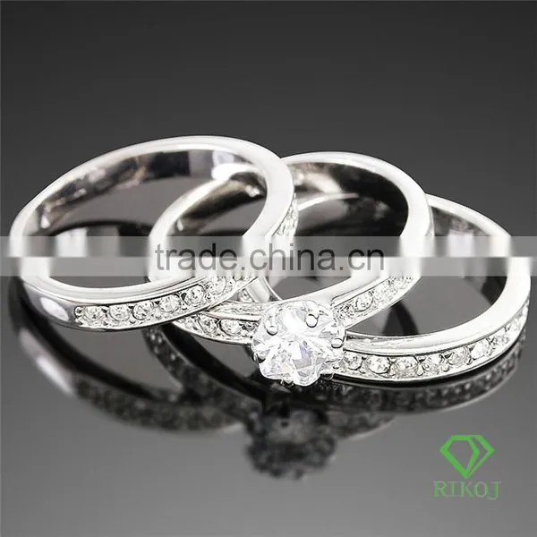 3pcs/Set 18kgp Jewelry Gold Rings Price With Stones Supplier's Choice photo-5