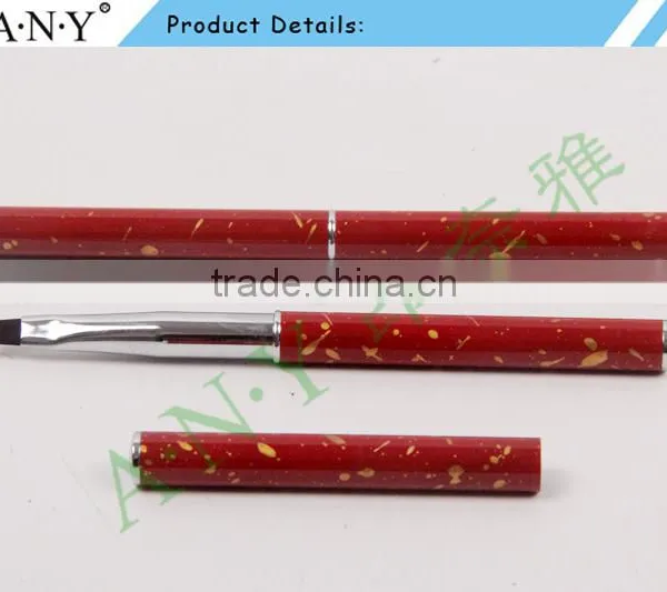 ANY New Arrival Mental Handle Pure Color Flat Hair Gel Nail Art Brush Hot Sale photo-3