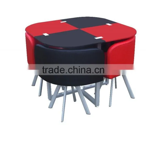 Space Saving Modern Dining Table With 4 Chairs photo-5