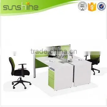 Sunshine Furniture Aluminium Panel Office Partition Half Glass 6 Person Workstation With Mobile Pedestals photo-4