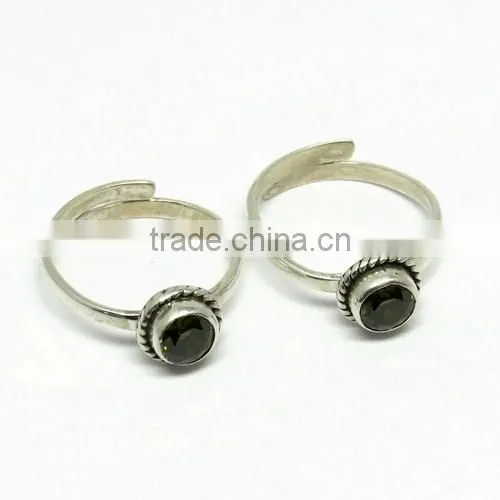 Silver Jewellery !! Green CZ 925 Sterling Silver Toe Ring, Handmade Silver Jewelry, 925 Gemstone Toe Rings