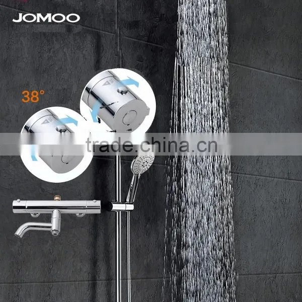 JOMOO Uniquel Hand Shower With Air Shower Function to Save Water Chrome Finished Shower Set With Stainless Steel Slide Bar and