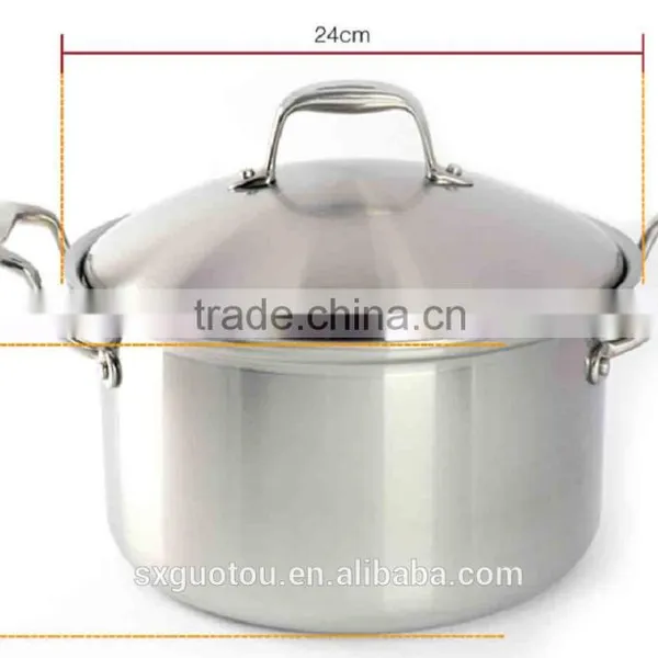 New Designs Stainless Steel Stockpot With Red Handle High Quality photo-2