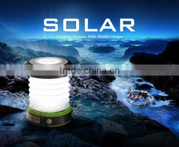 2016 Continuing Hot Handsome Appearance Portable Solar Powerd&USB Rechargeable Camping Lantern With Power Bank photo-2