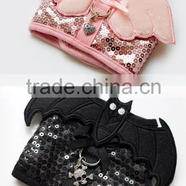 Pet Sequin Harnesses,angel Swing/bat