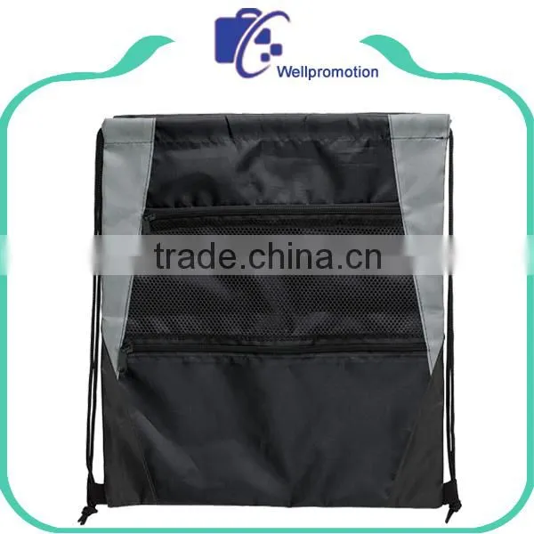 Custom Promotional Waterproof Polyester Mesh Drawstring Backpack photo-4