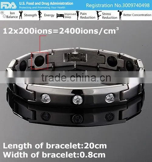 Noproblem D009 FDA Bio Scalar Energy Magnetic Germanium Health Stainless Steel Frendship Charm Bracelet photo-4
