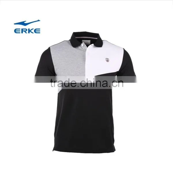 ERKE 2015 Exclusive Design Elegant Mens Summer Mirco Collar Short Sleeve Polo t Shirt of 100% Cotton for Man Wholesale photo-3