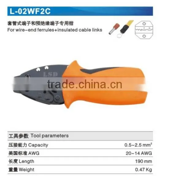 LSD Experience Production for 10yearsCE ROHS Good Qutails Pliers Wire-end Ferrules+insulated Cable L-02WF2C Hand Crimping Tools photo-2