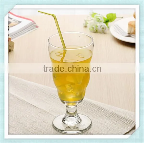 2016 Crystal Lead Free Juice Glass Cup Mouth Blowing Glass Juice Cup Soft Drinking Glass Cup With Straw photo-2