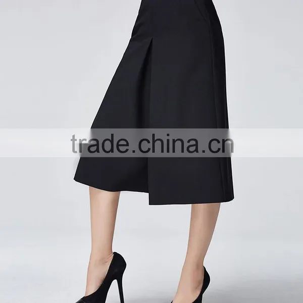 China Supplier Online Shopping New Arrival Fashion Black High Waisted Women Wide Leg Pants photo-3