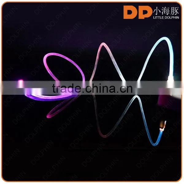 New Premium Color Changing 2.0 Gold Plated Sync Data Cable Glowing LED Charger Charging Cable for Android photo-5