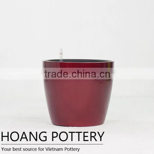 Round Fiberglass Flower Pot - Quality Planter Outdoor and Indoor Decor photo-2