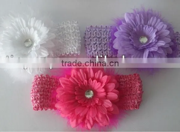 Fashion & Beautiful Kids Crochet Hair Wrap With Large Flower