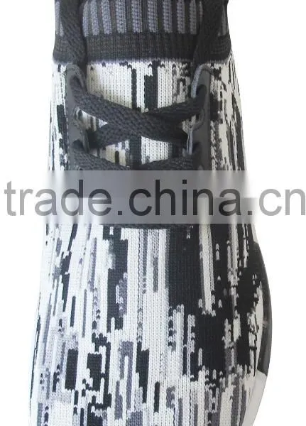 Latest Design Popular Black Flyknit Upper Running Shoes photo-2