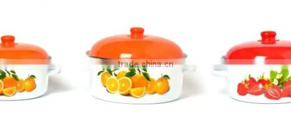 High Quality 16/18/20/22/24cm Straight Colorful Polka Dots Enamel Casserole With Glass Lid photo-4