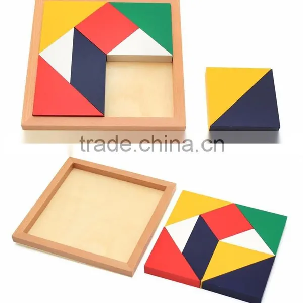 Wooden Montessori Education Toy Tangram Jigsaw Puzzle photo-2