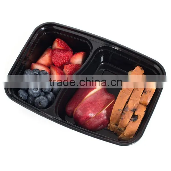 2 Compartment Meal Prep Containers, Reusable, Dishwashable, Microwavable Food Containers With Lids, OEM Packaging photo-2