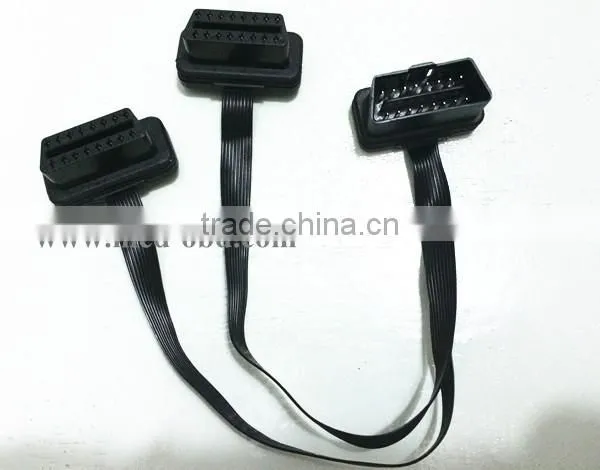 Flat OBD2 Spitter Y Cable Right 16pin Male to 2 Pieces 16pin Female photo-3