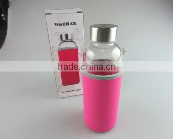 Wholesale Glass Sport Watter Bottle With Knitted Jacket in Stock photo-5