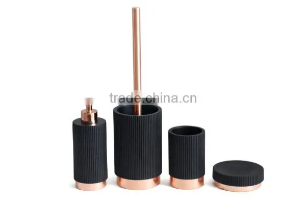 White Metal Bath Concrete Bathroom Accessory Sets photo-2