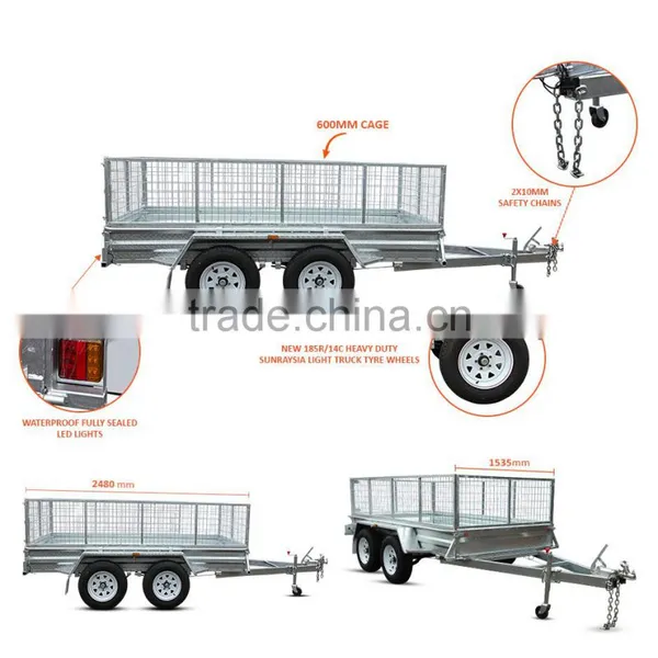 NEW 10x5 Tandem AXLE Box UTILITY Trailer 900MM CAGE Fully Welded GALVANISED FOR SALE photo-2