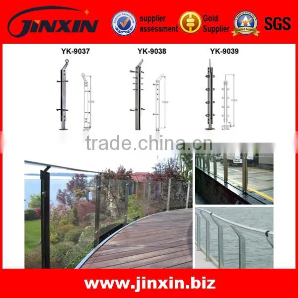 JINXIN Inox Rod Railing Stair Balustrade With Solid Wood Handrail / Stair Handrail / Stair Balustrade photo-3