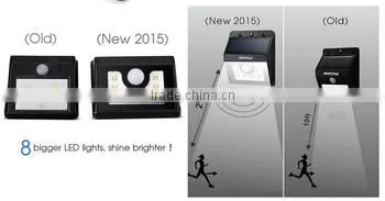 2017 New Wholesale Products 8led Solar Motion Sensor Mini Black Light Led Wall Lamp Garden Security Light Used Parking Lot Light photo-4
