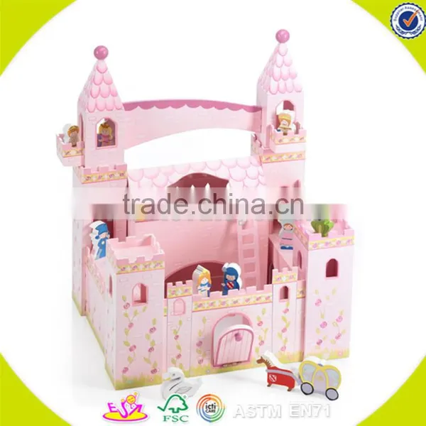 Wholesale Beautiful Pink Wooden Baby Dollhouse Toy Fashion Wooden Baby Dollhouse Toy Hot Wooden Baby Dollhouse Toy W06A051 photo-4