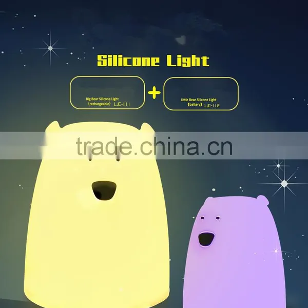 Portable Touch Sensor Rechargeable Cute Bear Silicone Led Night Light photo-4