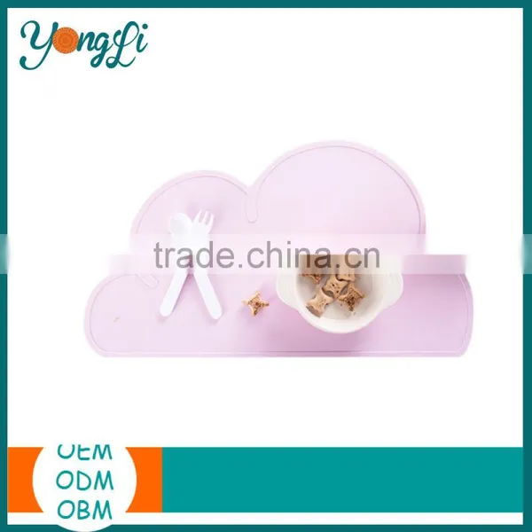 Baby Kids Silicone Cloud Placemat Dinnerware Table Mat Washable Portable Placemat photo-2