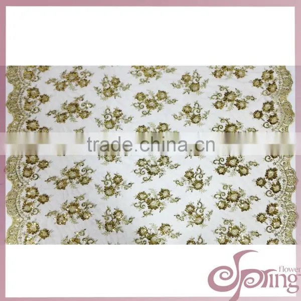 African Swiss Embroidery Voile Sequins Fabric for Wedding Party Dress photo-4