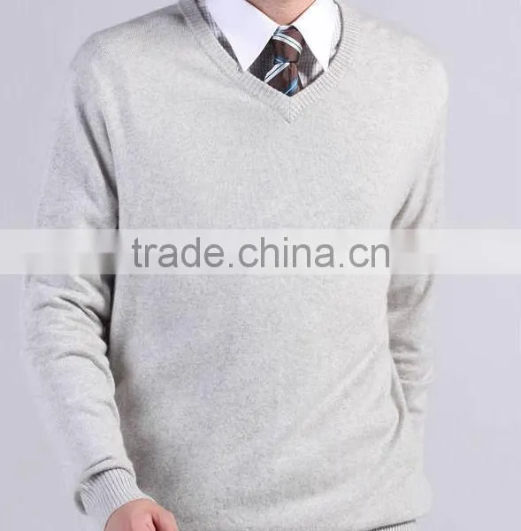 The 2013 Manufacturers Men Solid Color Cashmere V-neck Pullover