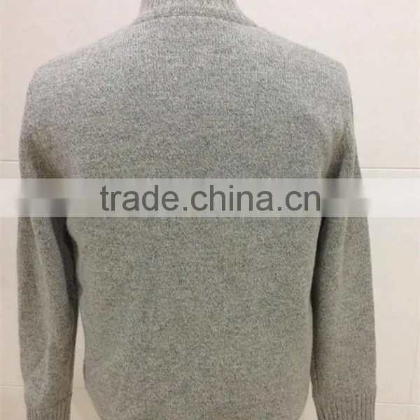 Mens Zipper Cardigan Lambswool Sweater Coat With Lining photo-3