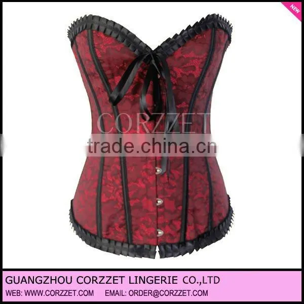 Wholesale New Design Fashion Corset Tops to Wear Out With Vara Bow Front