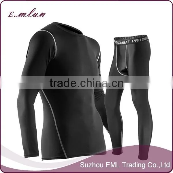 New Products Sports Suit With Long Sleeves Thin Fitness Compression Men Sportswear Sets