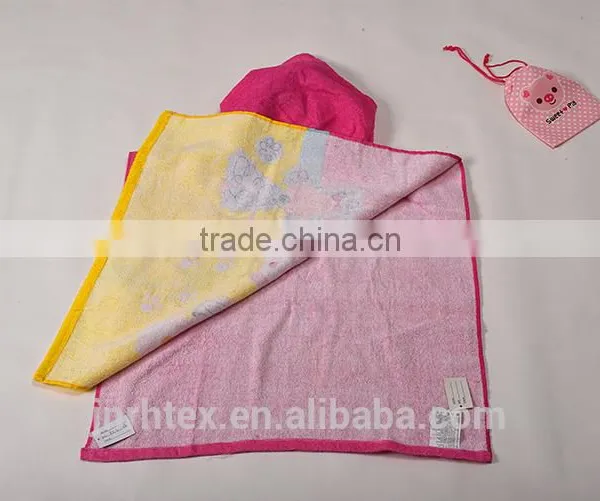 Trade Assurance Ring Spun Cotton Screen Printing Velour Kids Poncho Hooded Beach Towel photo-3