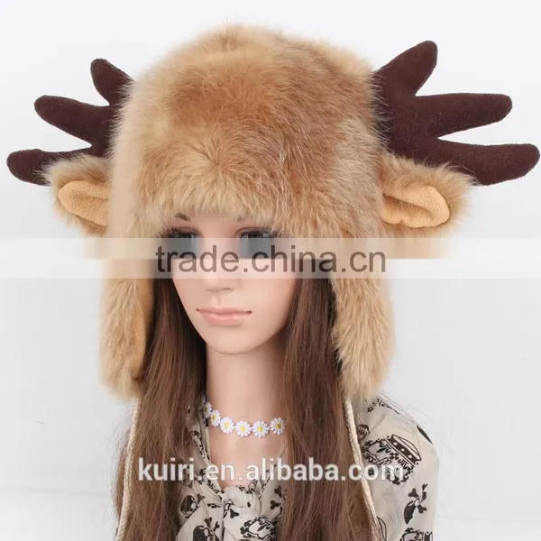 2016 Faux Fur Winter Hats Animal Hats Plush Animal Hat photo-5