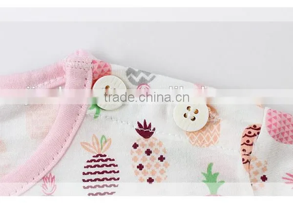 Short Sleeve Pineapple Pattern Baby Clothes Set Wholesale High Quality Children Clothes Set photo-4