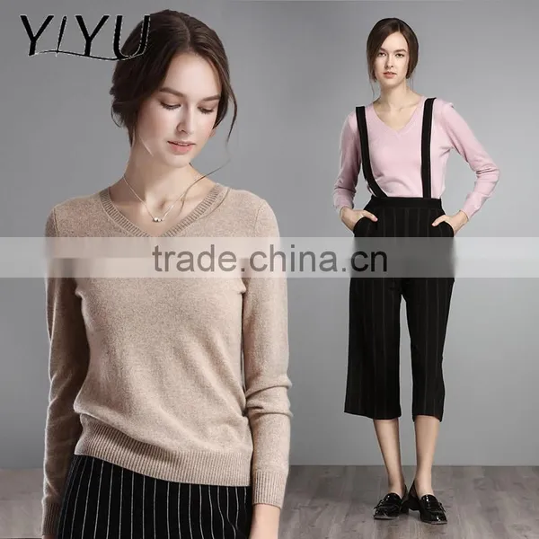 Trend Winter Cashmere Sweater Women Black V-neck Knit Pullover photo-3