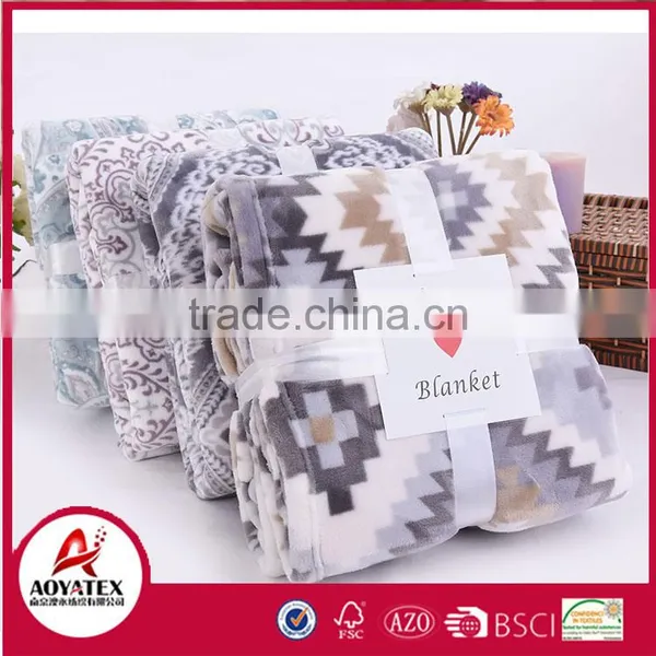 Bedding Warm Bedroom Furniture Sets Printed Flannel Blanket