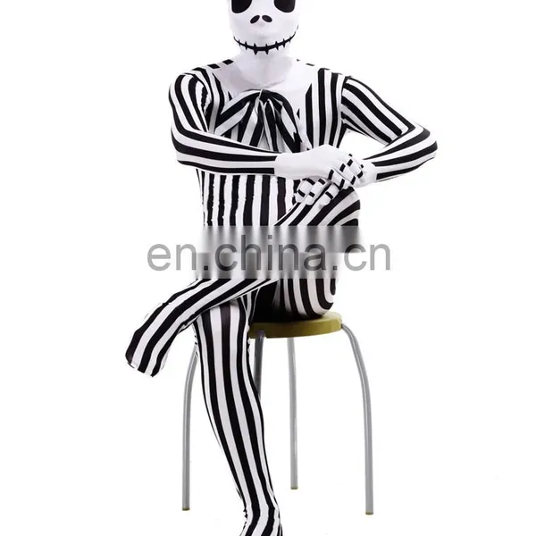 Zentai Full Body Lycra Spandex Jack Skull Unisex Adult Party Cosplay Costume photo-3