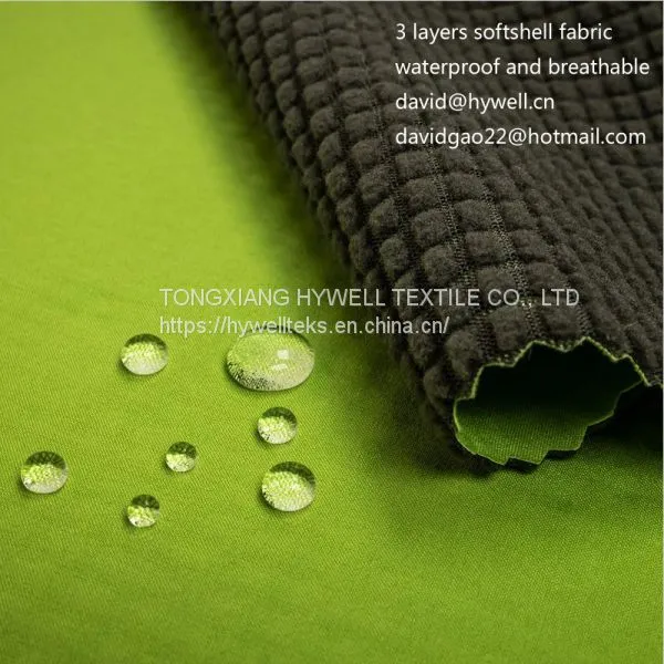 96% Polyester 4% Spandex 3 Layers Softshell Fabric