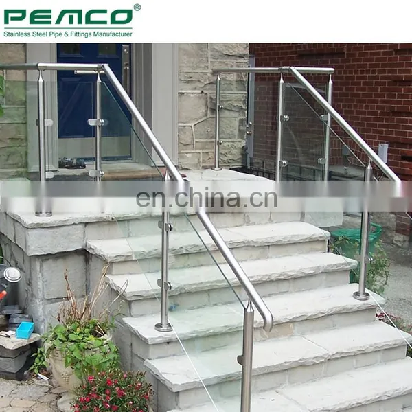 Indoor Staircase Glass Balustrade Post Stainless Steel Stair Glass Railing Clamp Designs photo-6