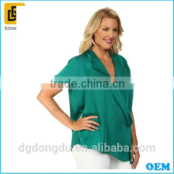 Custom Wholesale Cheap Clothing Good Quality Ladies Plus Size Casual Blouse photo-3